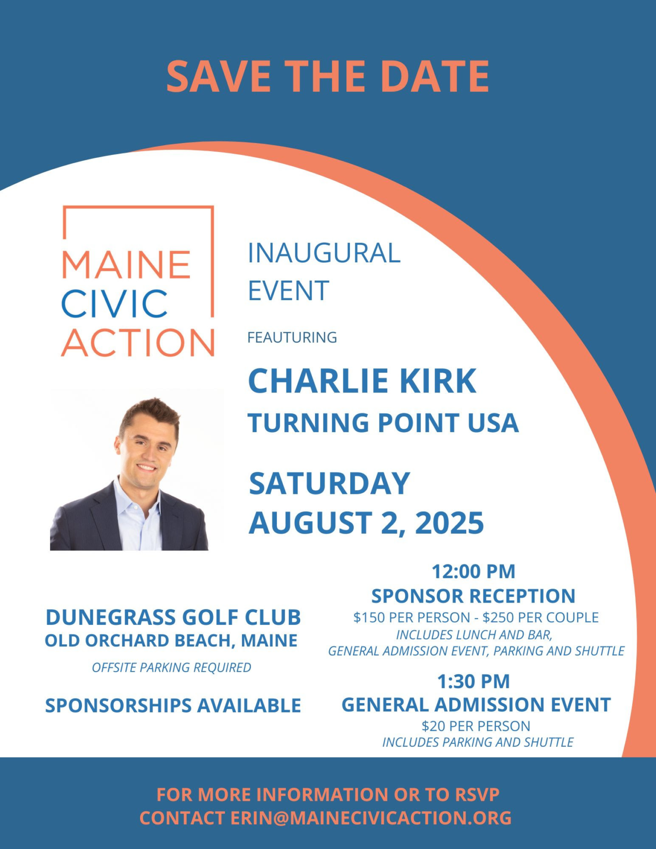 Charlie Kirk in Old Orchard Beach on Saturday, August 2, 2025 ...
